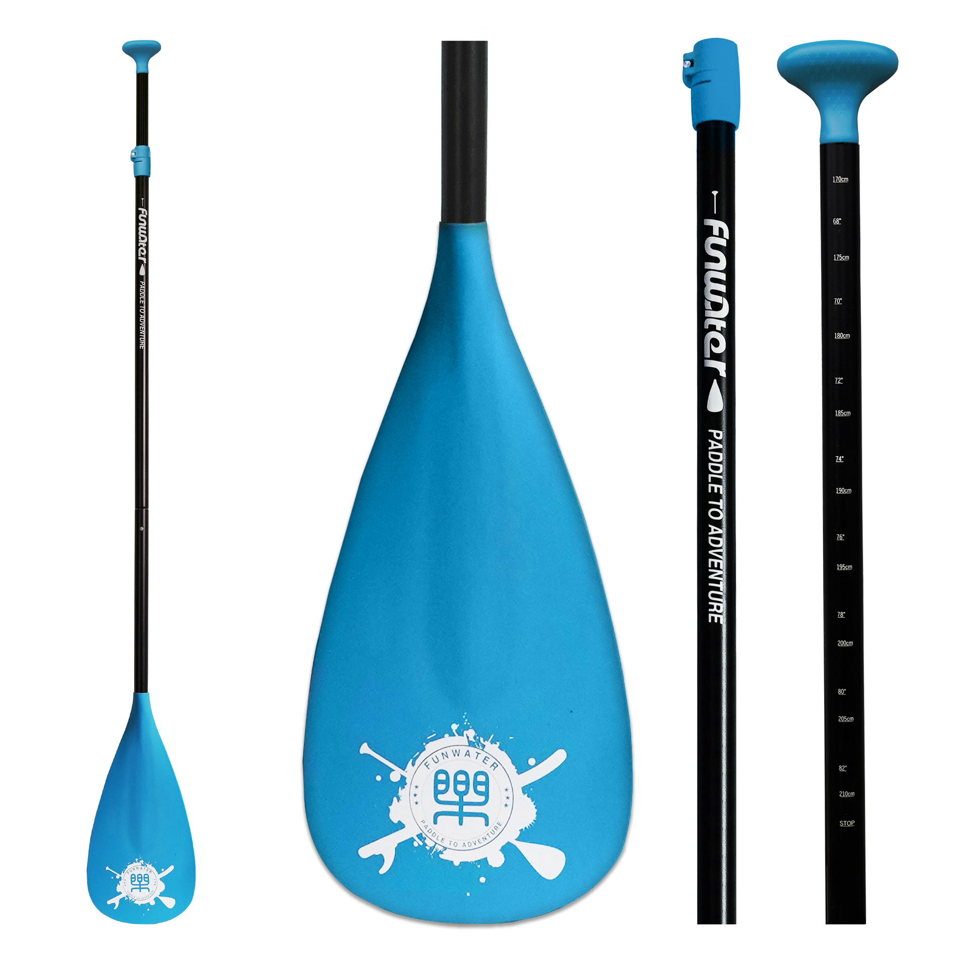 Light blue single-headed paddle-black oar